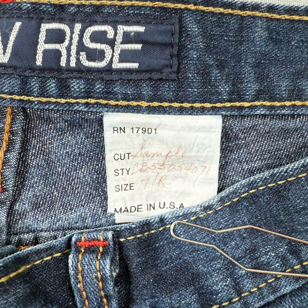 Vtg Cruel Girl Womens Bootcut Jeans Low Rise Dark Wash Denim Size 7R Made in USA - Picture 7 of 7